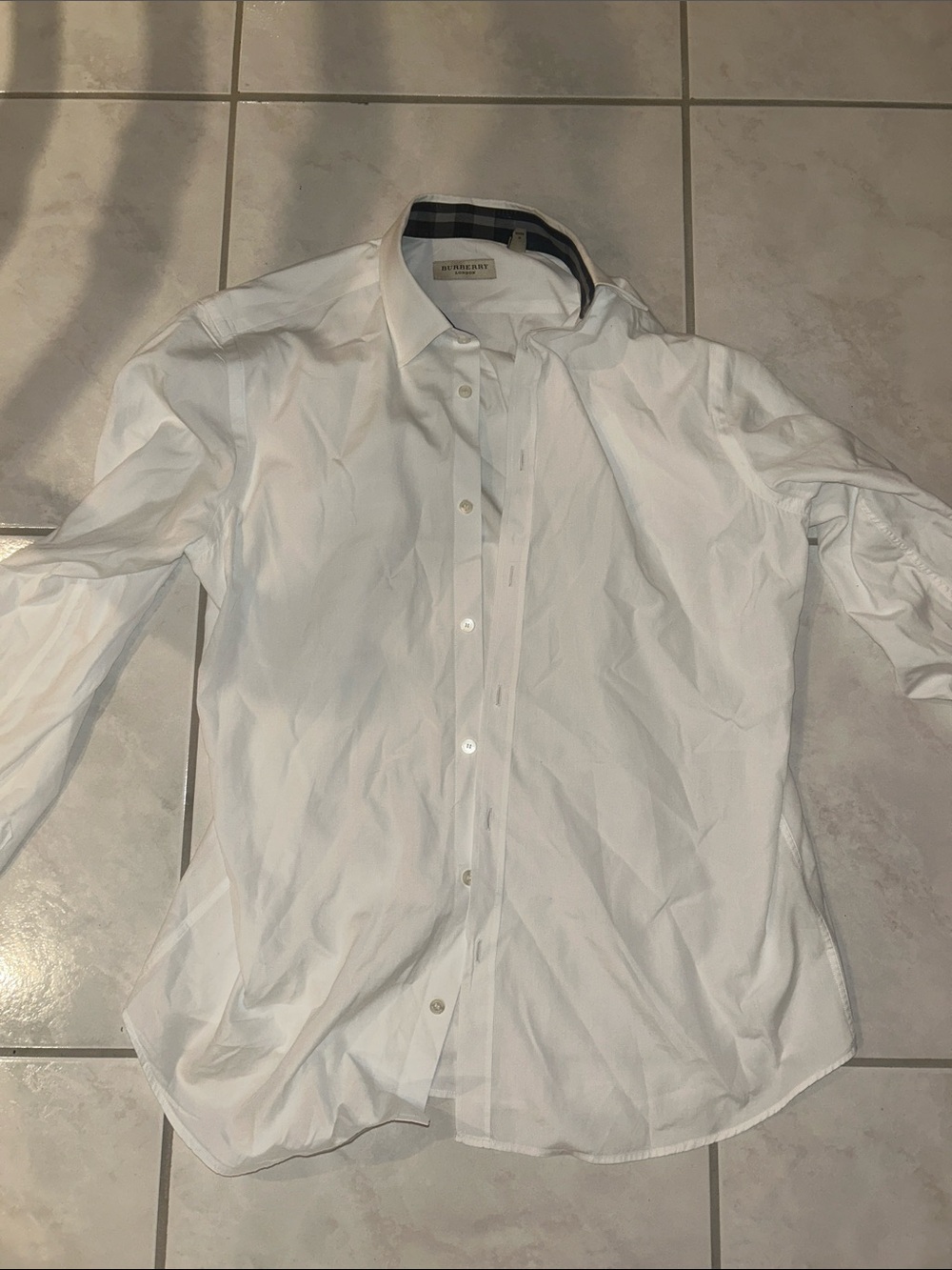 BURBERRY White Men's Button-Up Dress Shirt